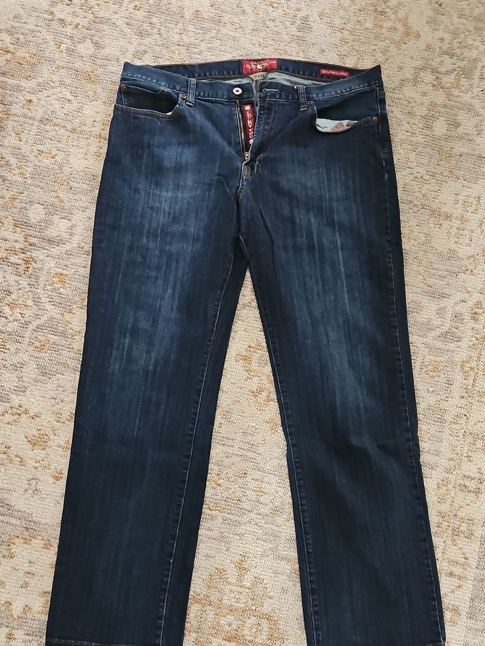 Lucky Brand Men's Straight Jeans in Dark Indigo 361 Vintage Straight Leg 38x34